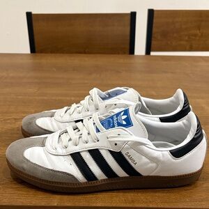 Adidas Samba White and Black Trainers